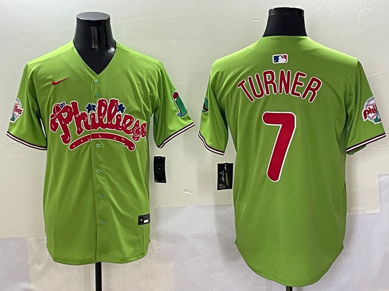 Men’s Philadelphia Phillies Trea Turner #7 Green Jersey
