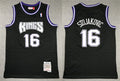 Mens Sacramento Kings Retired Player #16 Peja Stojakovic Mitchell & Ness Black 2001-02 Hardwood Classics Swingman Jersey