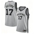 Men’s San Antonio Spurs #17 Ja’Kobi Gillespie 2026 Silver Statement Edition Swingman Jersey