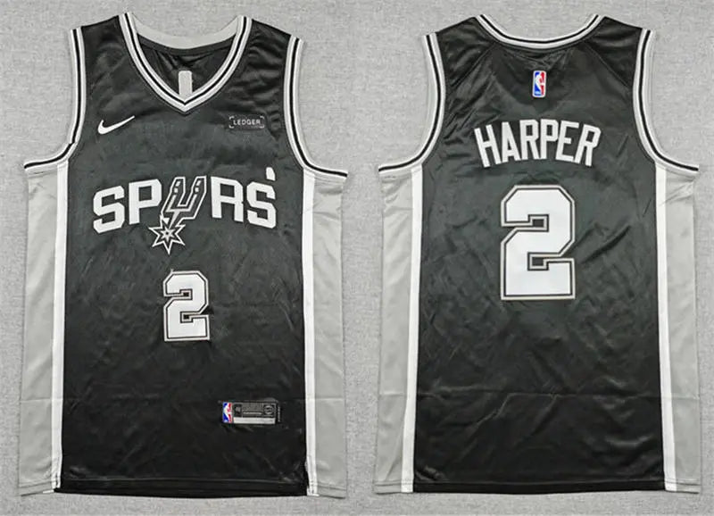 Men’s San Antonio Spurs #2 Dylan Harper Nike Black Icon Edition Swingman Jersey