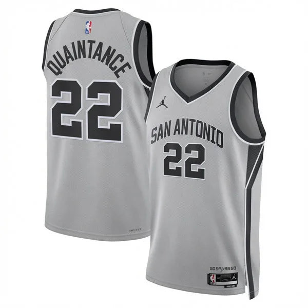 Men’s San Antonio Spurs #22 Jayden Quaintance 2026 Silver Statement Edition Swingman Jersey