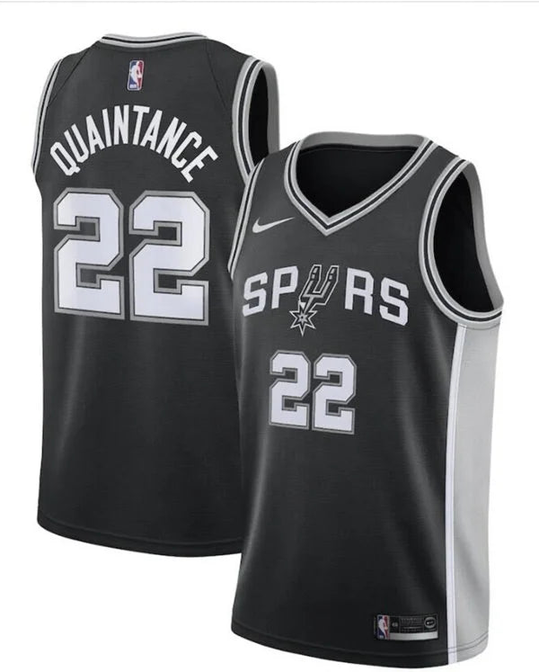 Men’s San Antonio Spurs #22 Jayden Quaintance Nike Black Icon Edition Swingman Jersey