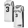 Men’s San Antonio Spurs #3 Keldon Johnson White Association Edition Jersey