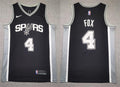 Mens San Antonio Spurs #4 De’Aaron Fox Black Icon Edition Swingman Jersey