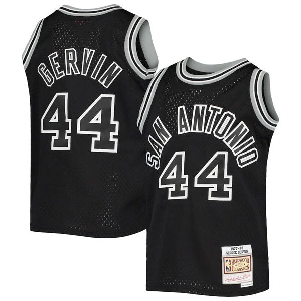 Men’s San Antonio Spurs #44 George Gervin Mitchell & Ness Black 1978-79 Hardwood Classics Swingman Jersey