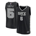 Men’s San Antonio Spurs #5 Stephon Castle Black Statement Edition Player Jersey