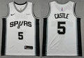 Men’s San Antonio Spurs #5 Stephon Castle Nike White Association Edition Jersey