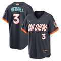 Men’s San Diego Padres #3 Jackson Merrill Nike Obsidian 2026 City Connect Stadium Jersey