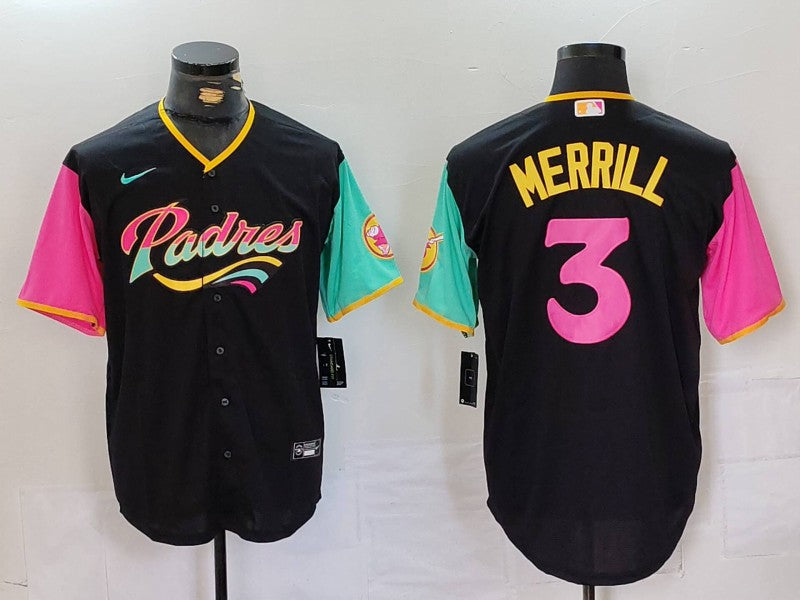Men’s San Diego Padres Jackson Merrill #3 Black City Connect Limited Jersey