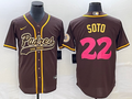 Men’s San Diego Padres Juan Soto #22 Brown Jersey Joint Edition