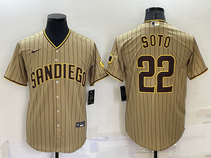 Men’s San Diego Padres Juan Soto #22 Tan Jersey