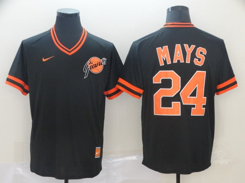 Men’s San Francisco Giants Willie Mays #24 Black Jersey