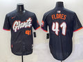 Men’s San Francisco Giants Wilmer Flores #41 Black 2025 City Connect Limited Jersey