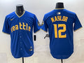 Men’s Seattle Mariners Josh Naylor #12 Royal 2023 City Connect Jersey