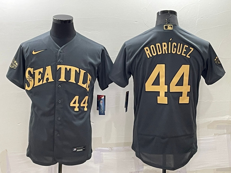 Men’s Seattle Mariners Julio Rodriguez #44 Gray Stitched Jersey
