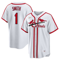Men’s St. Louis Cardinals Ozzie Smith #1 White Home Cooperstown Collection Jersey