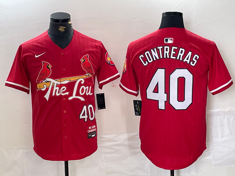 Men’s St. Louis Cardinals Willson Contreras #40 Red 2024 City Connect Limited Jersey