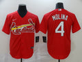 Men’s St. Louis Cardinals Yadier Molina Majestic Cream Alternate Jersey RED