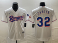 Men’s Texas Rangers Evan Carter #32 White Home Jersey
