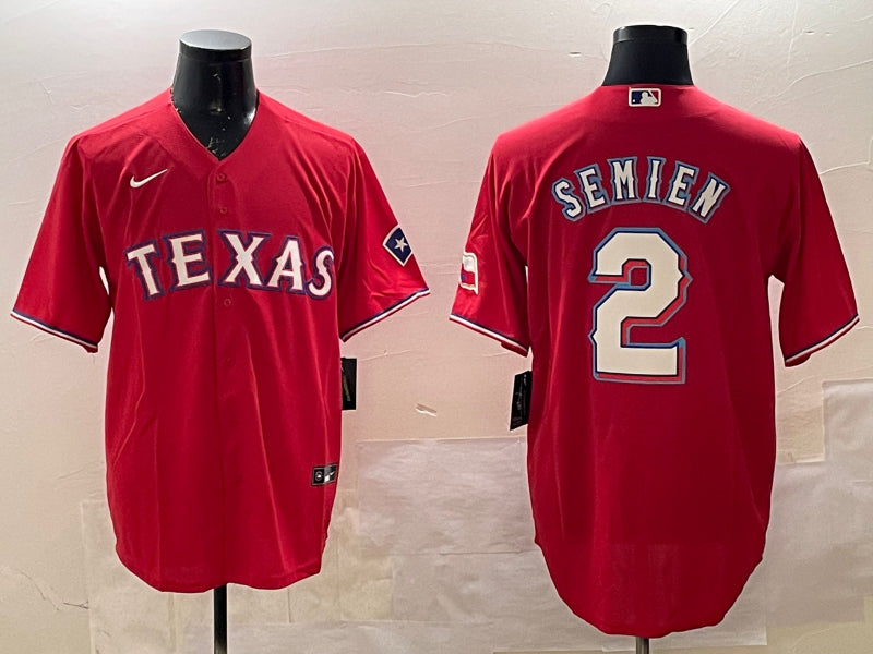 Men’s Texas Rangers Marcus Semien #2 Red Jersey