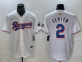 Men’s Texas Rangers Marcus Semien #2 White 2024 Gold Collection Limited Jersey