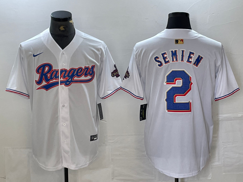 Men’s Texas Rangers Marcus Semien #2 White 2024 Gold Collection Limited Jersey
