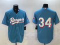 Men’s Texas Rangers Nolan Ryan #34 Light Blue Jersey