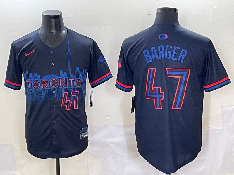 Men’s Toronto Blue Jays Addison Barger #47 Black 2024 City Connect Limited Jersey