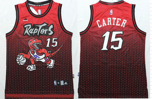 Men’s Toronto Raptors #15 Vince Carter Red Black Resonate Fashion Jersey