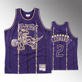 Men’s Toronto Raptors #2 Kawhi Leonard Purple Gold Chinese New Year Hardwood Classics Jersey