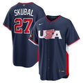Men’s USA Baseball #27 Tarik Skubal Navy 2026 World Baseball Classic Road Stadium Jersey