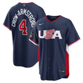 Men’s USA Baseball #4 Pete Crow-Armstrong Navy 2026 World Baseball Classic Road Stadium Jersey