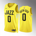 Mens Utah Jazz #0 Talen Horton-Tucker Yellow 2022-23 Icon Edition Jersey