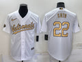 Men’s Washington Nationals Juan Soto #22 White Stitched Jersey
